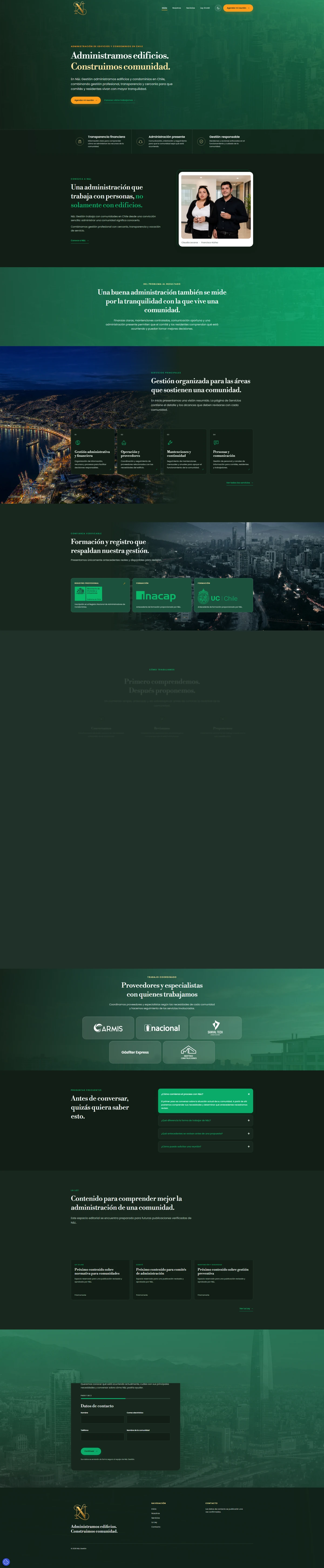 Captura real de la web de NyL Gestión
